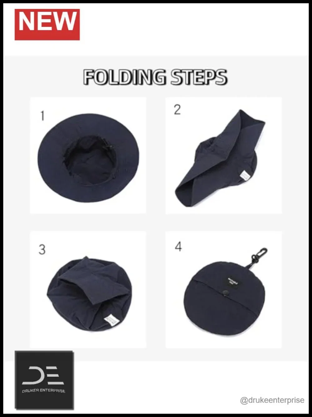 Foldable Wide Brim Bucket Hat UPF 50+ Water Repellent Sun Hat for Summer